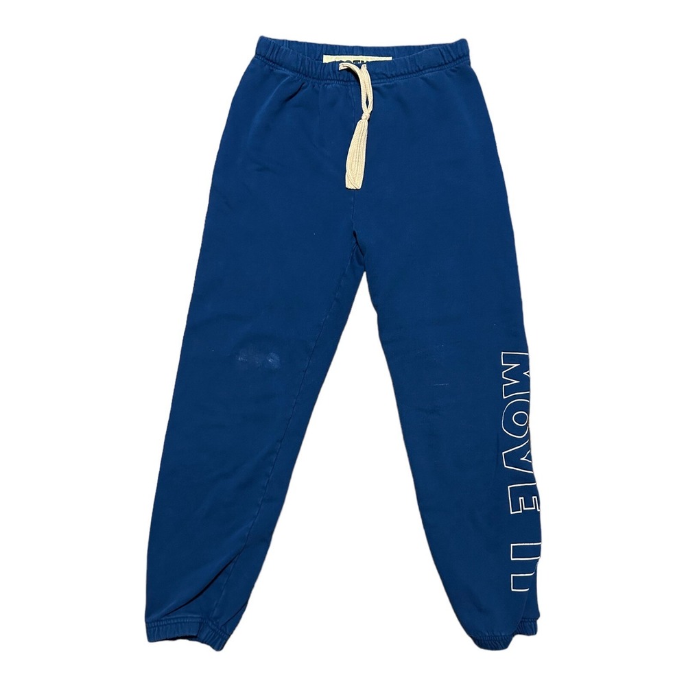 Mother Move It The Bender Ankle Sweatpants Blue Graphic Tapered Joggers Womens M